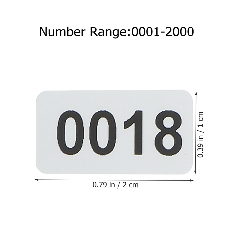 Stiker bernomor label penyimpanan stiker balap pakaian ukuran Tag nomor Tag inventaris untuk mengatur kecil