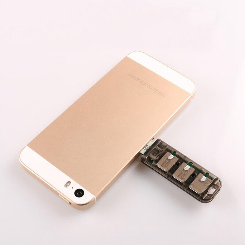 Adaptor kartu SIM 6 Slot Mini, pembaca kartu SIM Nano dengan saklar kontrol independen untuk iPhone 5/6/7/8/X