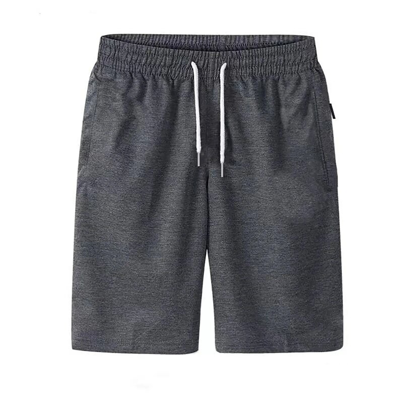 Mens Sports Pocket Solid Drawstring Board Trunk Beach Short Pants Shorts Summer Thin Trousers Zippered Pocket Loose Sweatpants