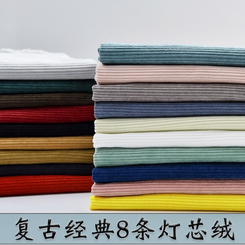 8 velluto a coste tinta unita tessuto spesso cappotto di flanella camicia pantaloni divano fatto a mano