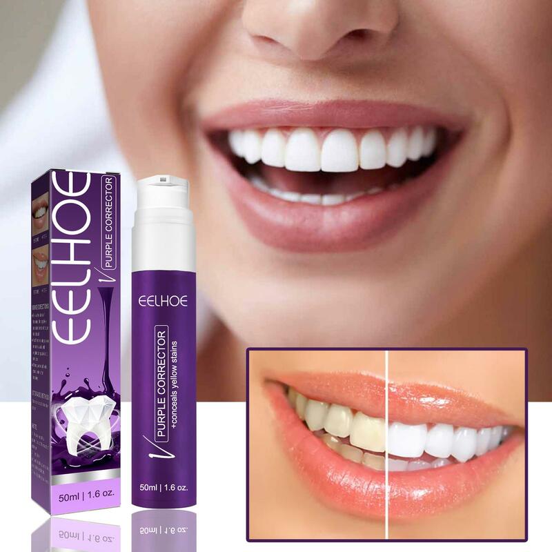 50/30ml fioletowa bezpieczna wybielająca pasta do zębów odświeżająca do zębów z pianki czyszczenie zębów pianki do usuwania płytki nazębnej pielęgnacja zębów do czyszczenia zębów