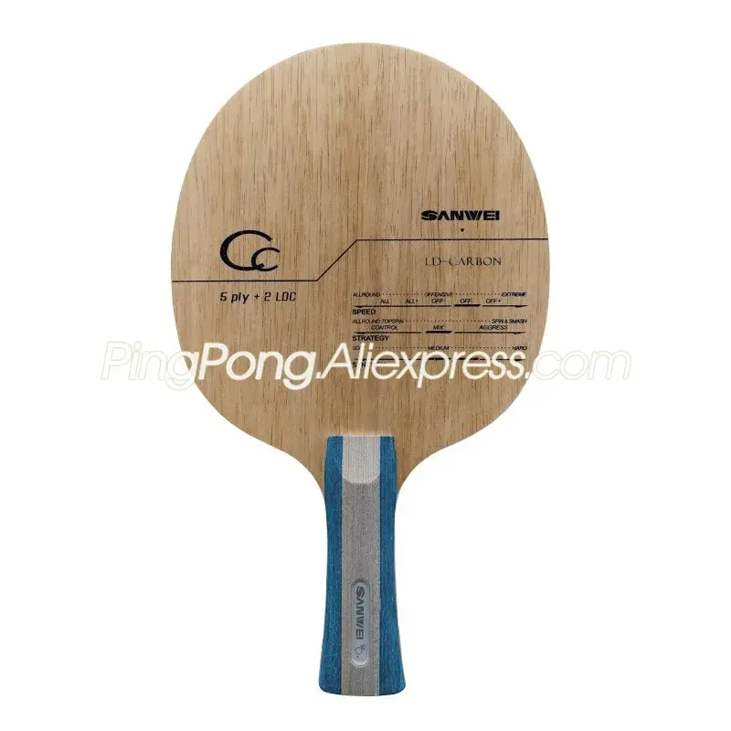 SANWEI CC – raquette de Tennis de Table en fibre de carbone, 5 + 2, authentique
