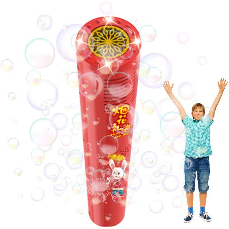 Fuochi d'artificio a bolle portatili 12 fori macchina automatica a bolle di capodanno cinese per bambini festa all'aperto con creatore di bolle elettriche