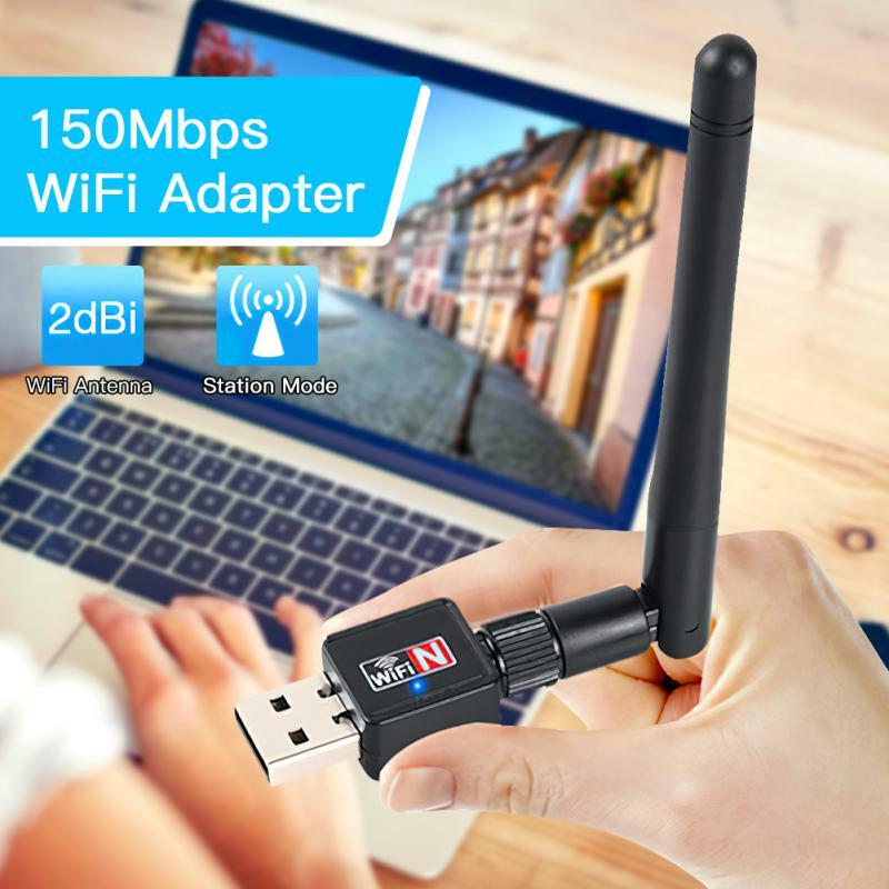 อะแดปเตอร์ WiFi เสาอากาศ5dB 150Mbps การ์ดเครือข่ายไร้สาย USB แบบพกพาชิป7601สำหรับ AHD DVR