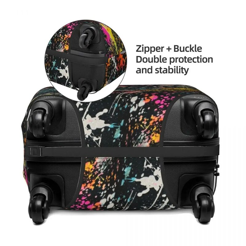 Cubierta de equipaje de Graffiti abstracto personalizado, Protector de maleta de viaje de camuflaje colorido lindo para 18-32 pulgadas