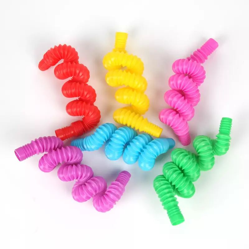 Pop Tube bunte Stretch Kunststoff Rohr Spielzeug Spaß DIY Balg Expansions rohr Kinder frühe Bildung Puzzle Dekompression Spielzeug