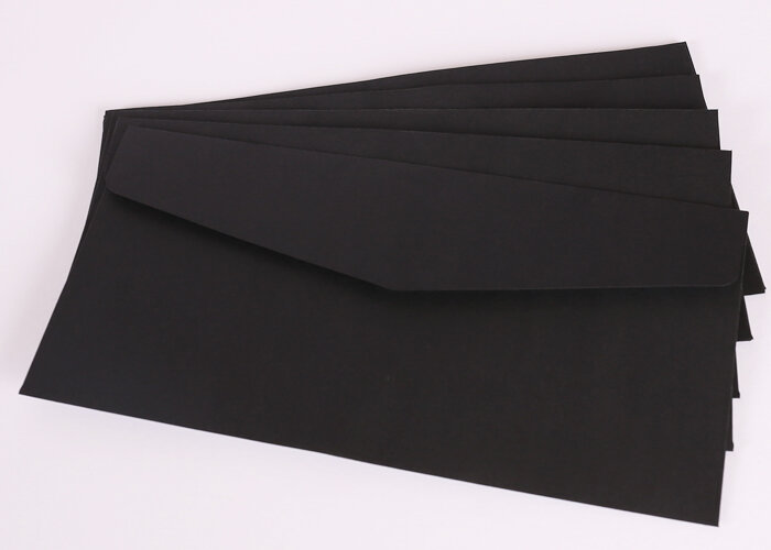 10Pcs Blank A4จดหมายกระดาษเก็บ Western สไตล์สามเหลี่ยม Cowhide ซองจดหมายที่กำหนดเองสีดำซองจดหมาย3สีที่กำหนดเอง