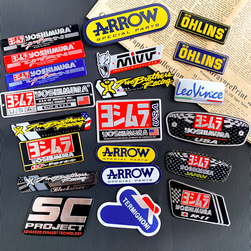 Aluminium Motorfiets Uitlaatpijp Stickers Yoshimura Pijl Stickers Voor Yamaha Honda Accesorios Para Moto Motocross Kawasaki Z900