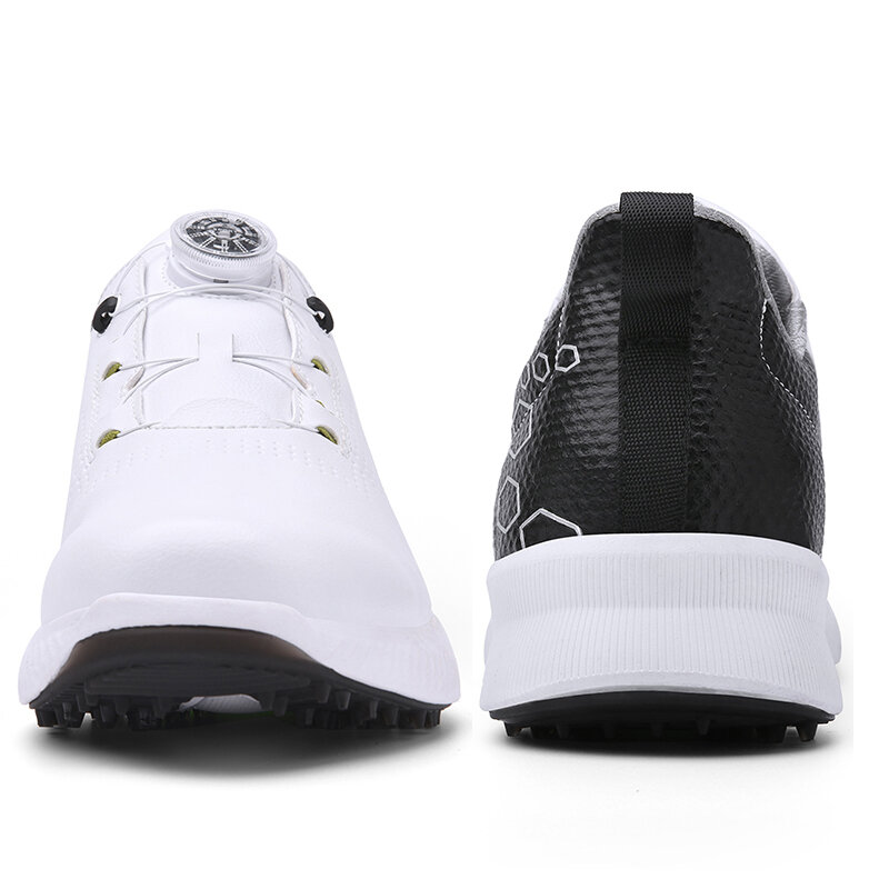 Men Professional Golf Shoes Spikes Golf Sneakers Black White Mens Golf Trainers Big Size Golf Shoes for Men