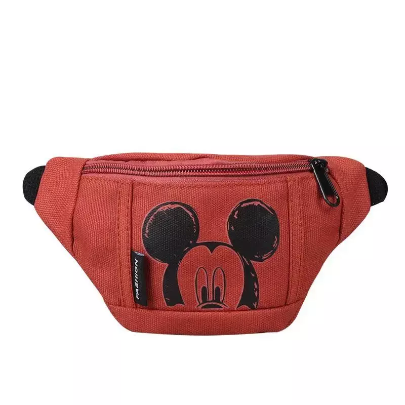 2022 Disney's New Canvas Cartoon Waist Bag Children's Bag Baby Disney Mickey Mouse Joint Waist Bag