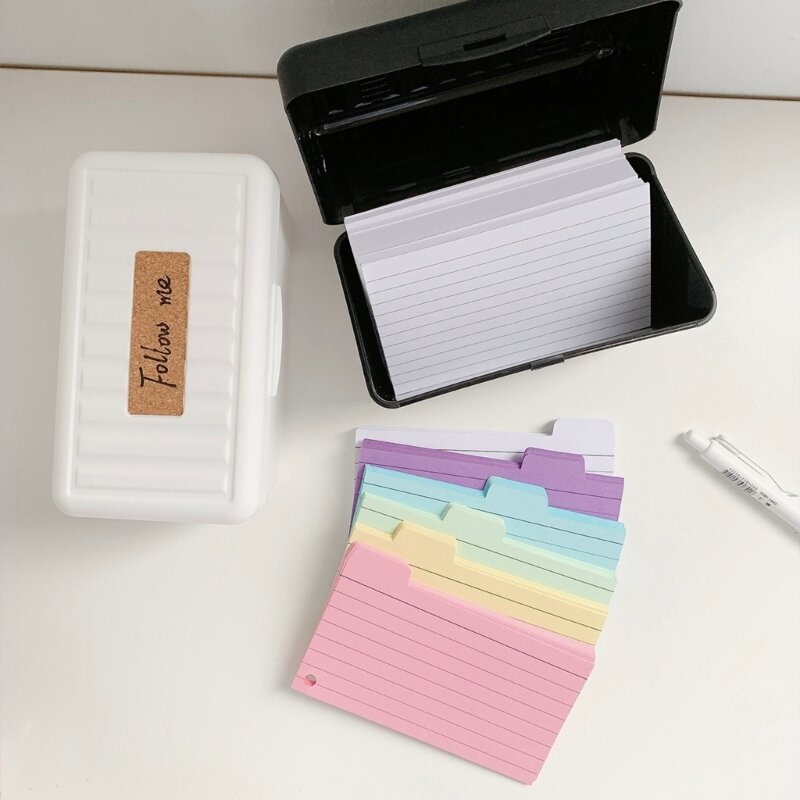 Tarjetas divisorias 3x5 pulgadas, tarjeta con rayas y pestaña para llevar lista tareas pendientes