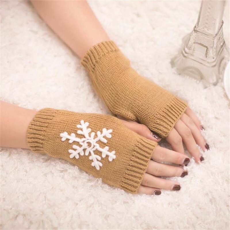 1Pair Autumn Winter Knitted Gloves Fashion Men Women Half Finger Gloves Warm Soft Mittens Fingerless Gloves