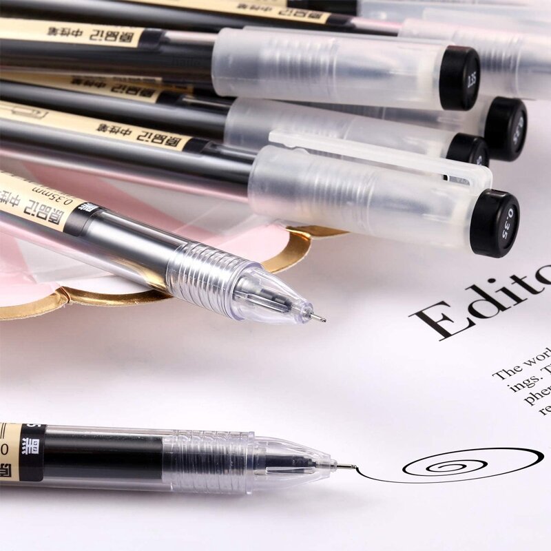 Haile 43 sztuk/partia długopisy żelowe Refill Set finanse Pen 0.35mm Ultra Fine podpis pisanie szkolne biuro japońskie artykuły papiernicze