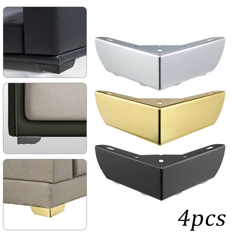 Patas triangulares para muebles, soporte de carga pesada de Metal para armario, cama, silla, tocador, 4 piezas