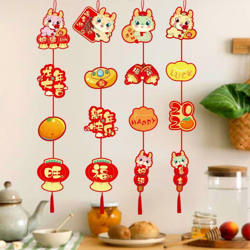 Primavera Festival Ano Novo Chinês Ornamento, Desenhos Animados Bonitos, Decoração de Primavera, Dragão, Bonsai Pingente, Presente de Festa, 2024
