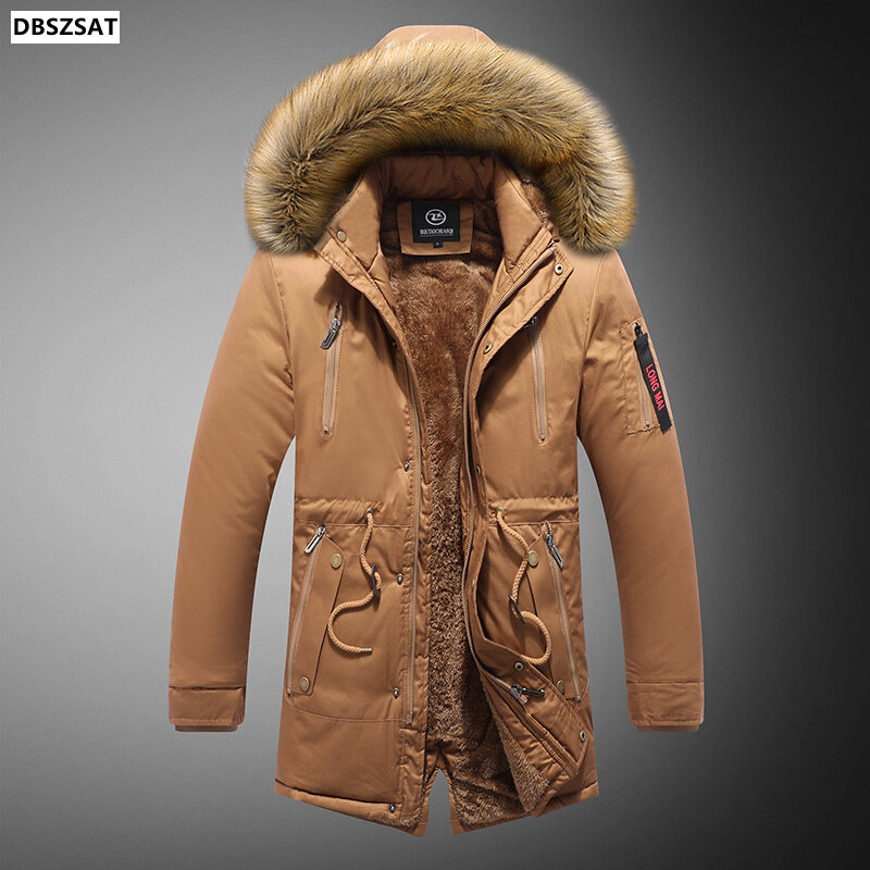 2023 Winter Parka Men Fleece spessa calda giacca militare con cappuccio maschile Vintage Tactical autunno Fashion Solid Khaki Field antivento