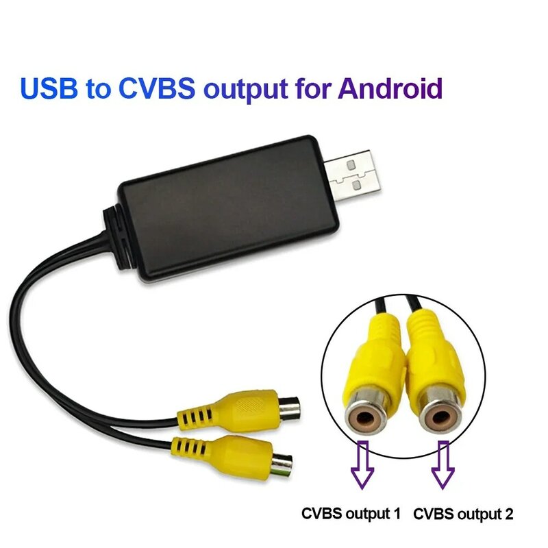 Interfaccia USB a RCA HDMI Video Out Adapter Connect Headrest Monitor per autoradio lettore di sistema Android 2 DIN Stereo Head Unit