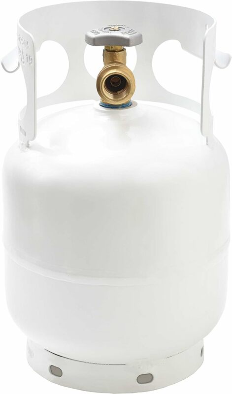 YSN5LB 5 Pound Propane Tank Cylinder, Great For Portable Grills, Fire Pits, Heaters And Overlanding, White