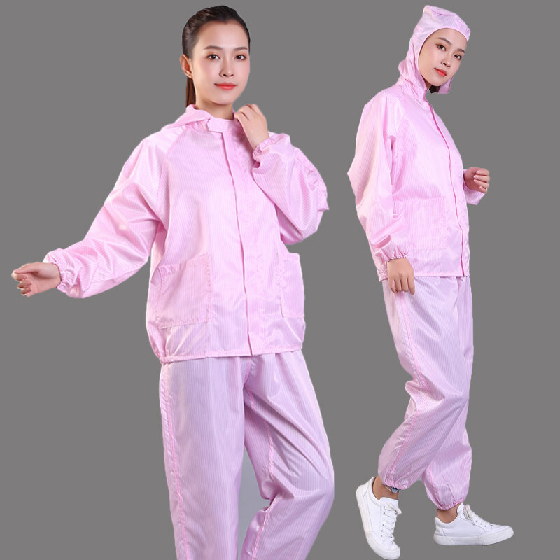Antistatic suit with cap separate dust-free clean electronic food workshop dust-free purification spray protective work clothes