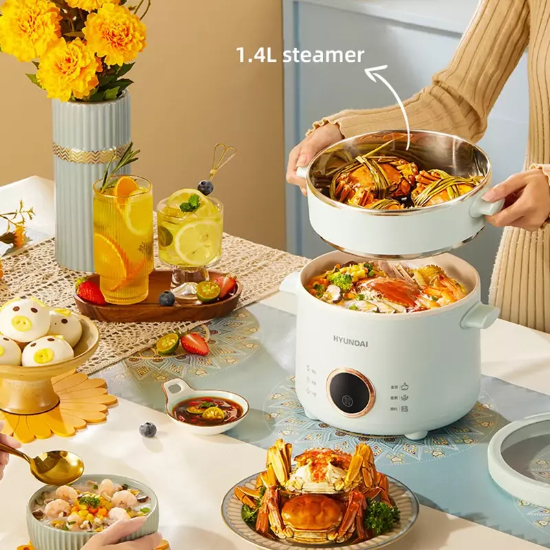 2.0L Electric Rice Cooker Cooking Pot Mini Multicooker Lunch Box Rice Cookers Hotpot Non-stick Electric Skillet Food Steamer