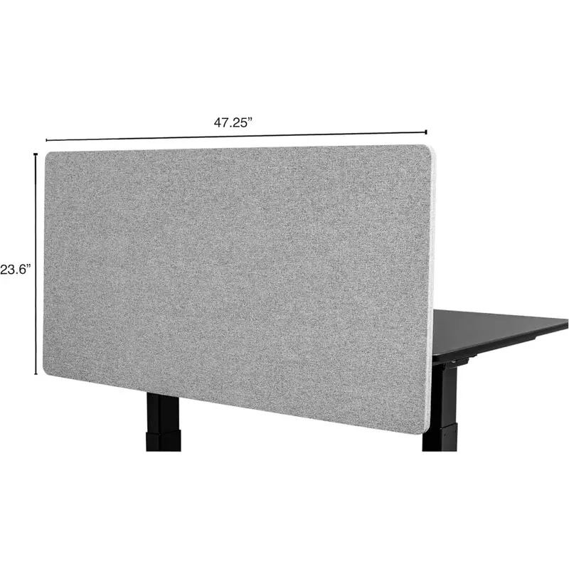 Clamp-on Acoustic Desk Divider Privacy Panel That Reduces Noise and Visual Distractions (Cool Gray 47.25” X 23.6“) Low Partition