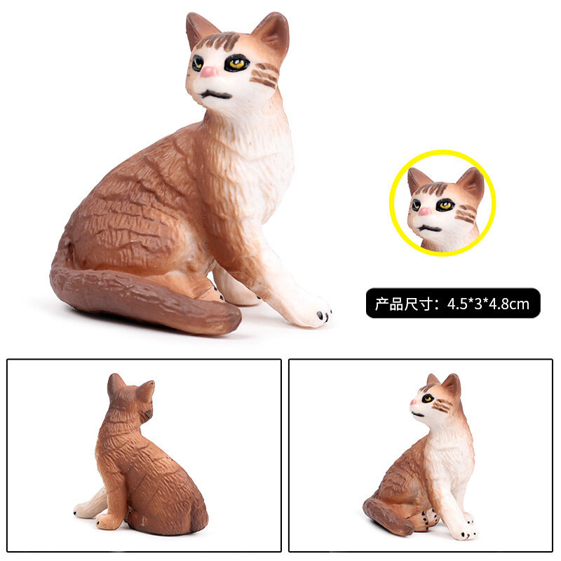 Simulado sólido vida selvagem modelo gato, decoração brinquedo artesanal