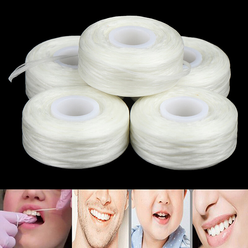 5Roll 50M Tandflosser Mondhygiëne Floss Tanden Reinigen Mint Smaak Tand Wax