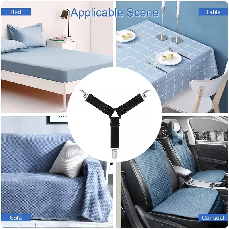 Bedroom 1Pc Adjustable 3 Clips Bed Sheet Grippers Nonslip Blanket Mattress Cover Sofa Bed Fasteners Elastic Clip Holders 2022