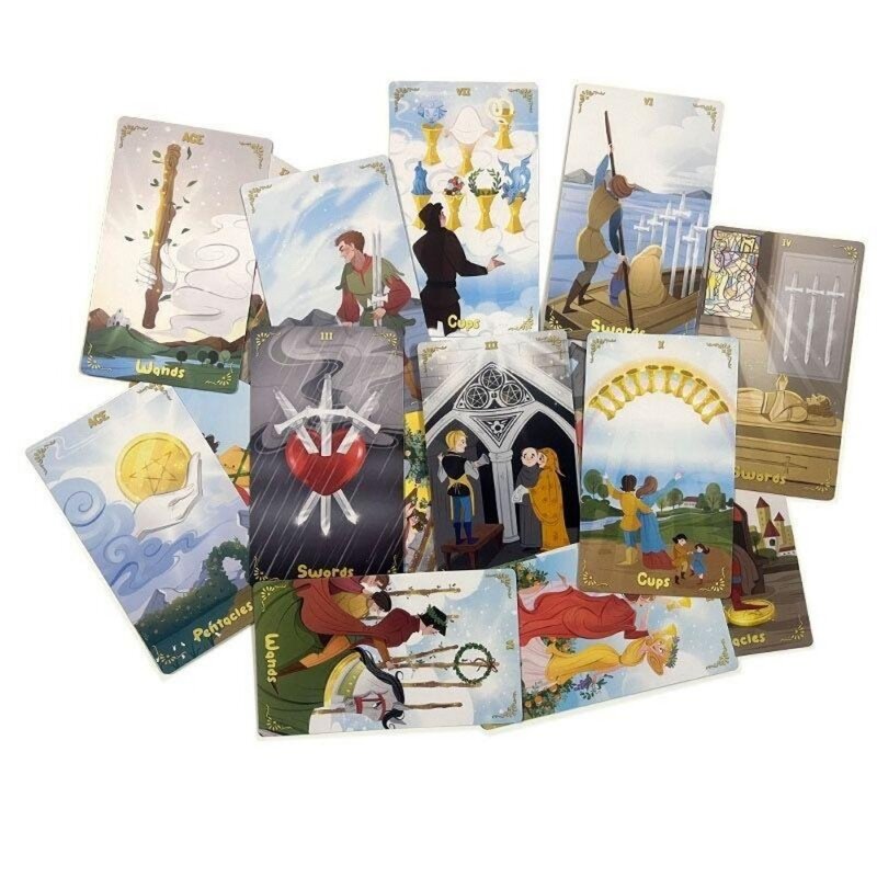 12*7cm deskney Tarot Deck 78 szt. Kart tarota motyw kreskówki uroczych kart wróżbiarskich