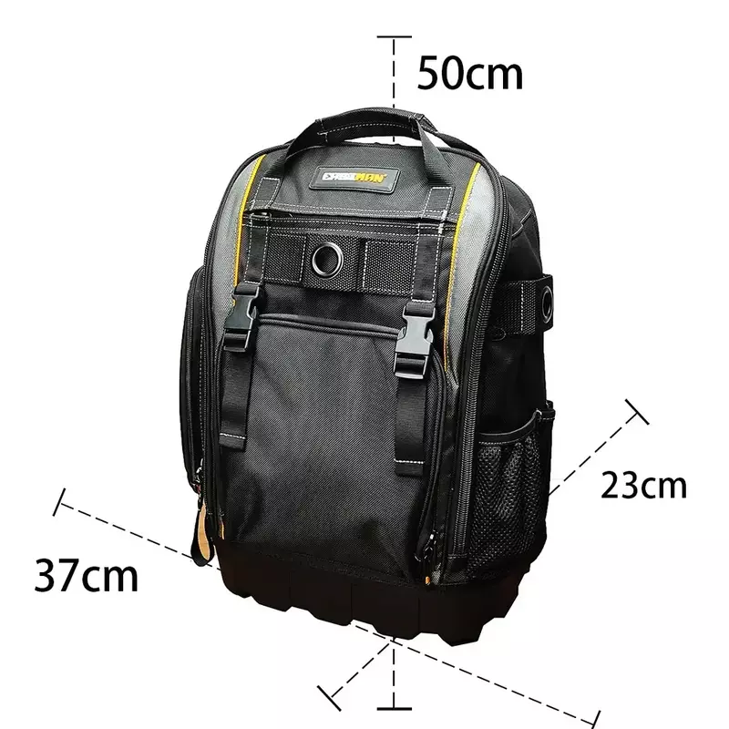 Oxford Cloth Tool Bag 1680D Rubber Bottom Multi-pockets Waterproof Tool Bag Puncture-resistant Professional Electrician 2024 NEW