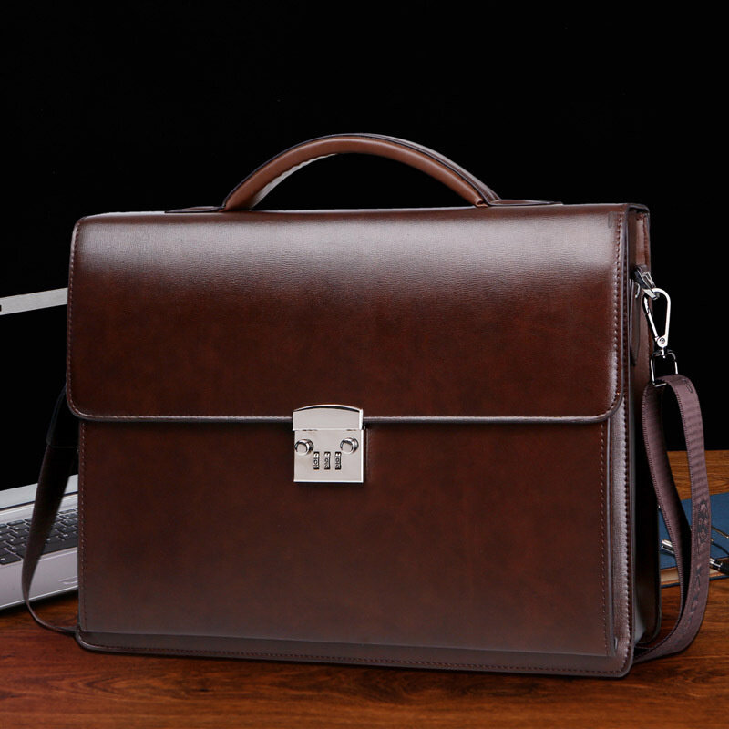 男性用の本革ラップトップバッグ,オリジナルの盗難防止パスワードロック,男性用の高級ハンドバッグ