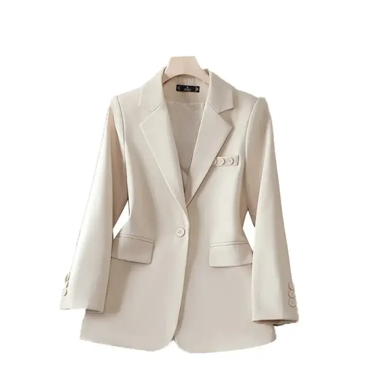 Costume Blazer en Coton pour Femme, Tenue de Bureau, de Travail, Manteau à la Mode, Robe de Bal Formelle, 1 Pièce, Printemps