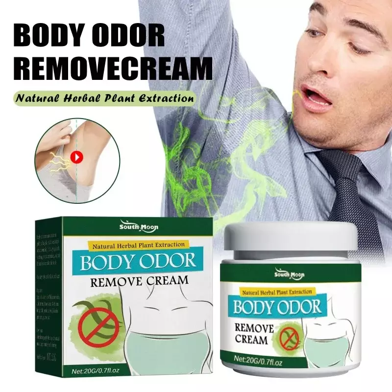 Body Odor Underarm Sweat Deodor Cream, antitranspirante, remove o odor da axila e o cuidado duradouro do aroma suado, cuidados refrigerando, 20g