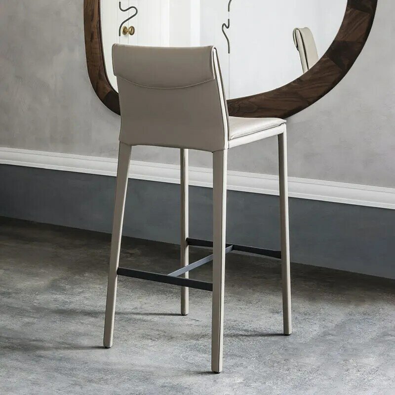 Luxury Simple Bar Chair Nordic Design Manicure Coffee Counter Chair Grey Barber Sandalye Cadeira Stuhl Balcony Furniture HD50BY