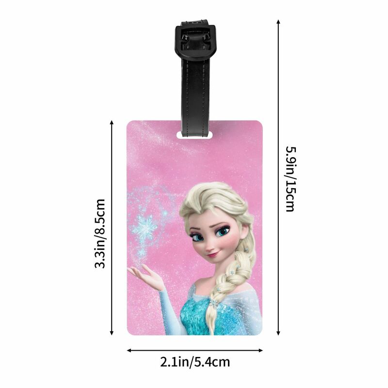 Tag bagasi putri Frozen kartun kustom Tag bagasi perlindungan privasi label tas perjalanan koper