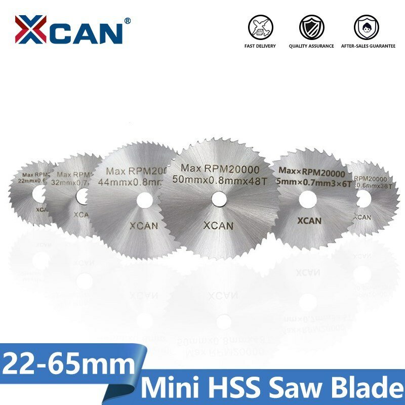XCAN Sägeblatt 22-65mm Mini Kreissäge Klinge Fit auf Dremel Rotary Werkzeuge HSS Stahl Cut off disc für Holz PVC Kunststoff