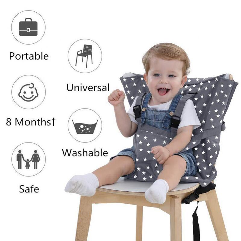 Capas de cinto de cadeira alta portátil, cinto protetor de alimentação infantil, Soft Machine Wash-able, 2 estilo para cadeira alta, 8-36month