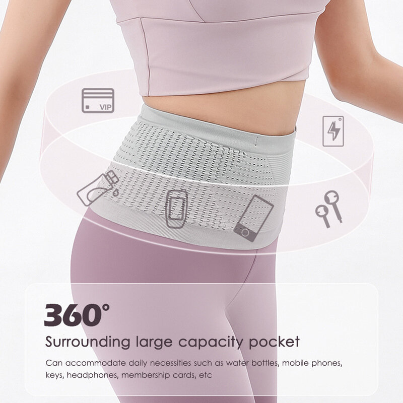 Seamless Running Waistpack Lightweight Invisible Jogging Waist Bags Portable Elastic Breathable High-Capacity Sports Accessories