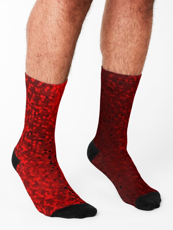ถุงเท้าปักเลื่อมสีแดงสำหรับผู้หญิงถุงเท้าผู้ชายสำหรับปีนเขาแบบฮิปฮอปสุดหรู