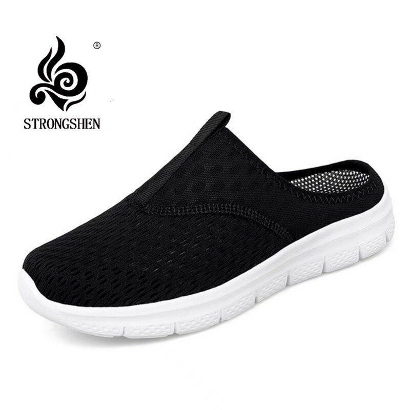 STRONGSHEN Women  Shoes  Casual  Half  Support  Wear-resistant  Non-slip  Comfortable  Flying  Woven  Breathable  Women's Shoes