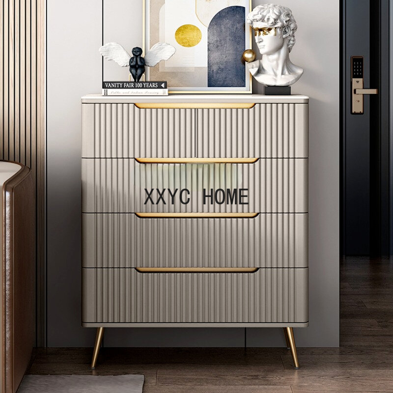 Nordic Light Luxury Chest of Drawers Living Room Side Cabinet Storage Cabinet Simple Modern Storage Chest of Drawer Chest