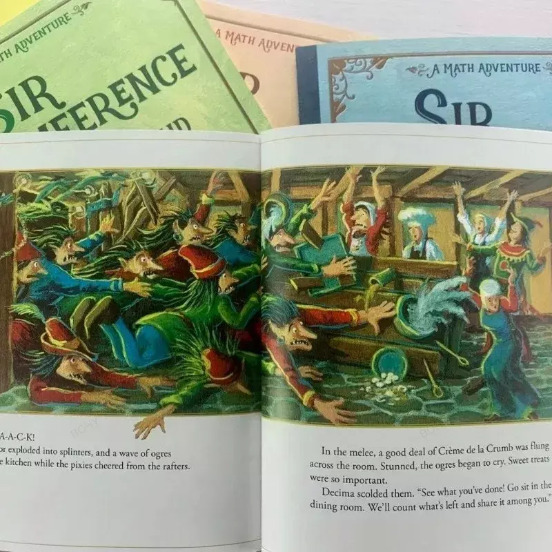 หนังสือ11เล่ม SIR cumference คณิตศาสตร์การผจญภัยของเด็กนอกหลักสูตรการอ่านภาพในภาษาอังกฤษ