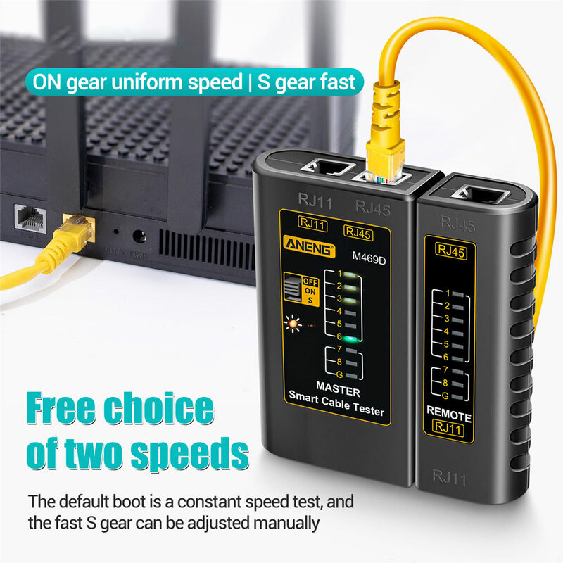 ZoeRax Tester kabli sieciowych, RJ45 kabel tester sieci Lan RJ45 RJ11 RJ12 CAT5 nieuczciwych praktyk handlowych Tester kabla LAN sieci narzędzie do naprawy sieci