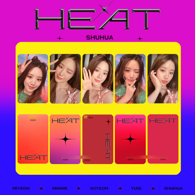 5/set Kpop (G)I-DLE nuovo Album HEAT Single Small Card Song Yuqi Ye Shuhua surround MINNIE GIDLE Collection cartolina Photo Card