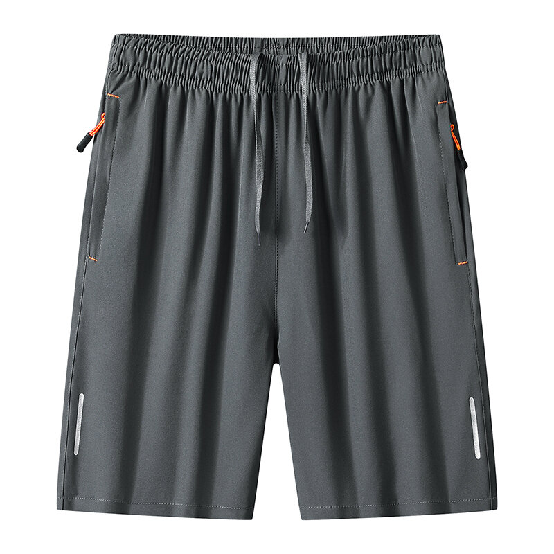 Fashion Loose Elastic Waist Zipper Pockets Spliced Printed Korean Shorts Men's 2024 Summer New Oversized All-match Casual Shorts