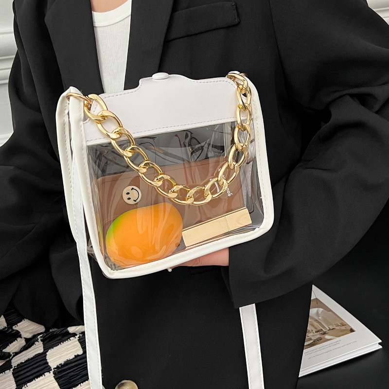 女性のための新しい夏の透明なハンドバッグ,ファッショナブルなゼリーのショルダーバッグ,カジュアルな小さな四角いバッグ,2022
