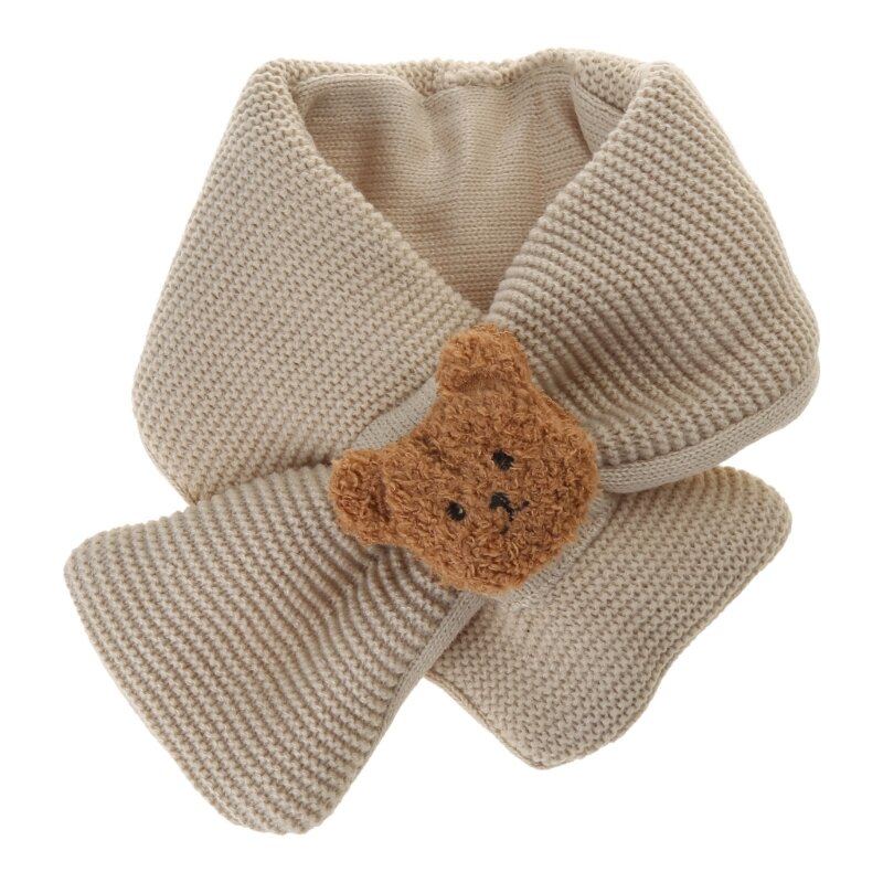 Ciepłe zimowe szaliki szalik dziecięcy miękka wełna zagęścić osłona na szyję szalik odkryty uroczy szalik w kształcie misia dla