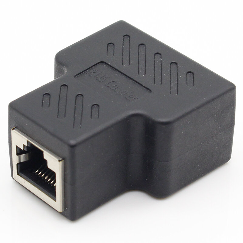 1pcs 1 To 2 Ways RJ45 LAN Ethernet Network Cable Female Splitter Connector Adapter