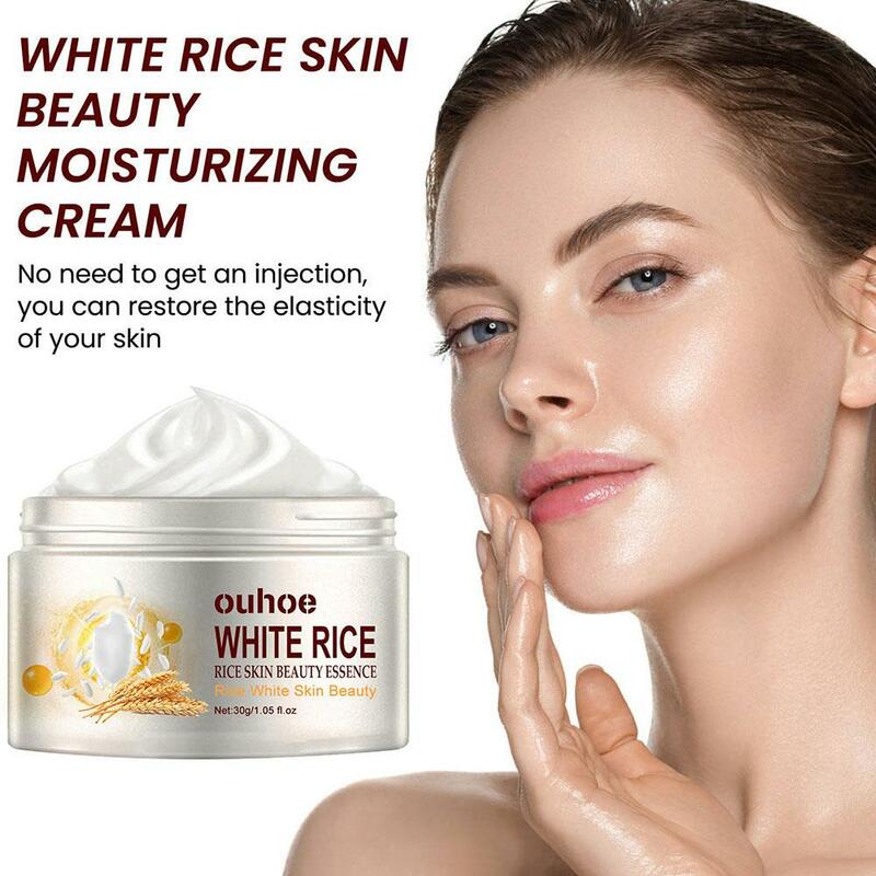 30g weißer Reis Anti-Aging entfernen Falten pflegende feuchtigkeit spendende Gesichts creme straffende Poren und entfernen Akne-Bleaching-Creme