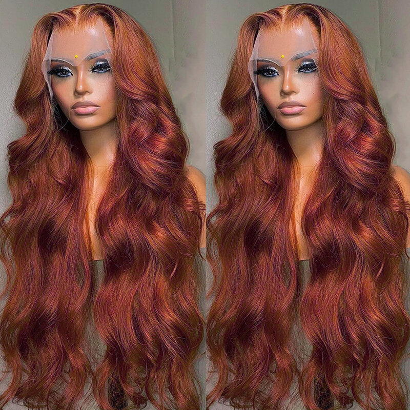 Reddish Brown 13x6 HD Lace Frontal Wig 13x4 Lace Front Human Hair Wigs Wet And Wavy Body Wave Lace Front Human Hair Wigs